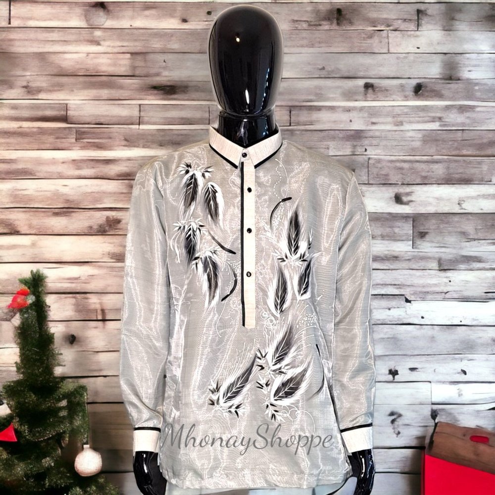 Monochromatic Hand painted Barong Tagalog for Men